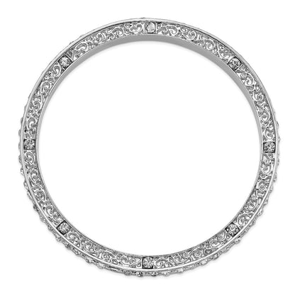 Fashion 1928 Jewelry Silver-Tone Clear Epoxy Stones Slip-On Bangle Bracelet