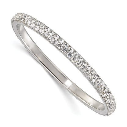 Fashion 1928 Jewelry Silver-Tone Clear Crystal Slip-On Bangle Bracelet