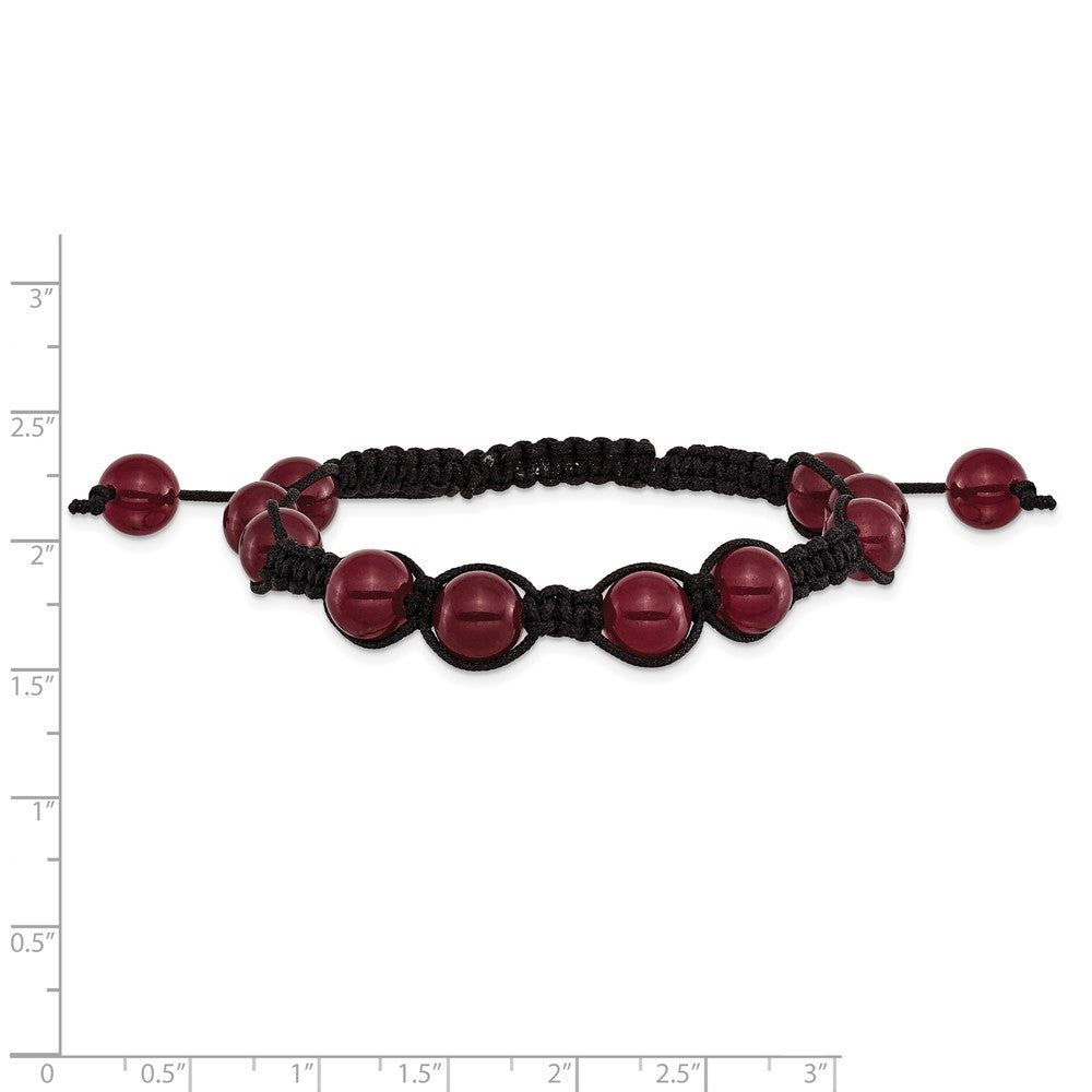 Fashion 8mm Red Aventurine Beads And Black Cord Bracelet
