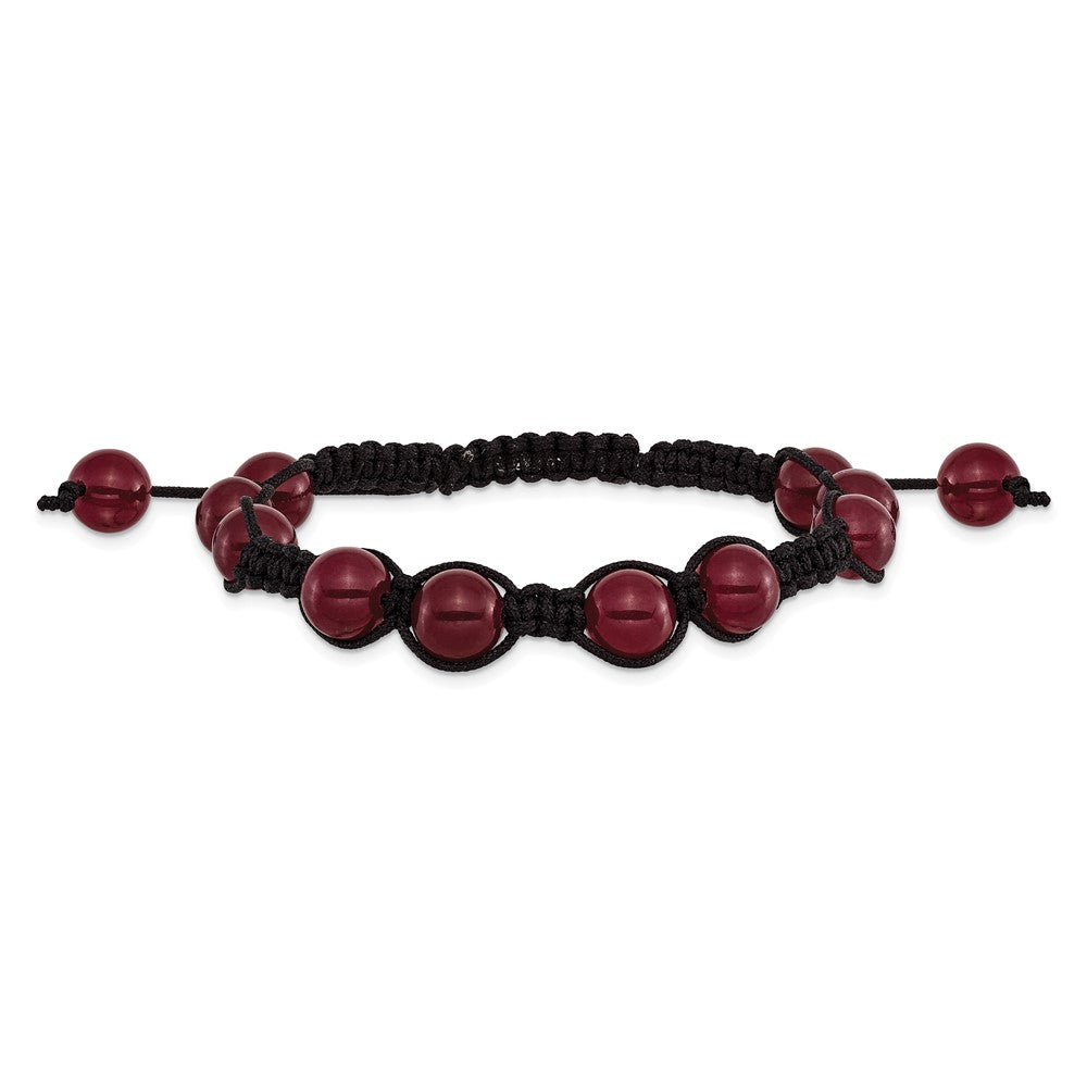 Fashion 8mm Red Aventurine Beads And Black Cord Bracelet