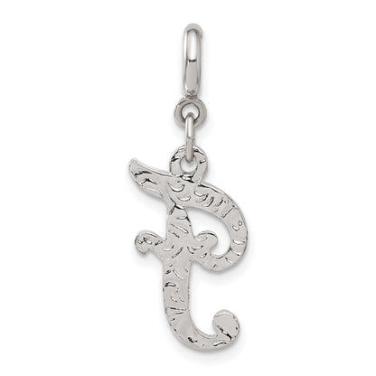 Fashion 1928 Silver-Tone Crystal Initial F Spring Ring Charm