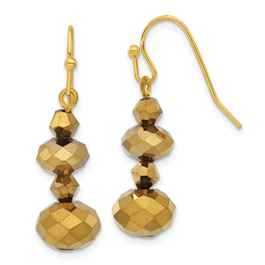 Fashion 1928 Jewelry Brass-Tone Light Colorado Faceted Glass Beads Dangle Earrings