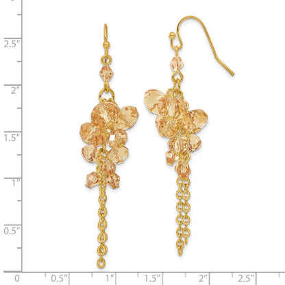Fashion 1928 Jewelry Gold-Tone Light Colorado Faceted Glass Beads Cluster Dangle Earrings