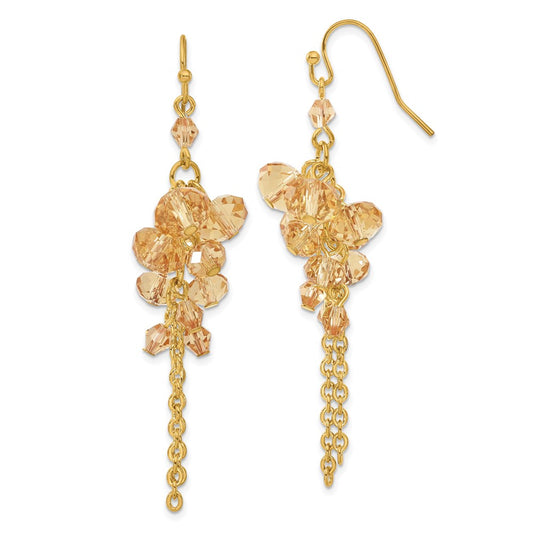 Fashion 1928 Jewelry Gold-Tone Light Colorado Faceted Glass Beads Cluster Dangle Earrings