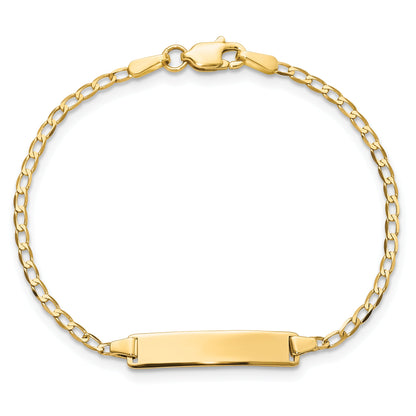 5.5 Inch 14K Flat Curb Link Id Bracelet