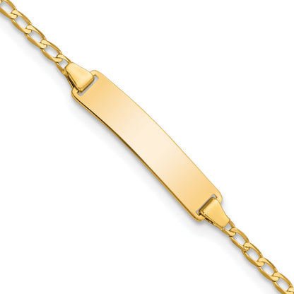 5.5 Inch 14K Flat Curb Link Id Bracelet
