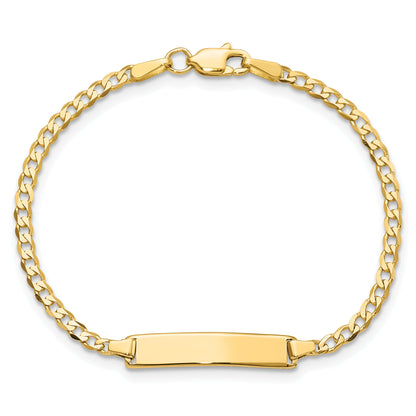 5.5 Inch 14K Flat Curb Link Id Bracelet