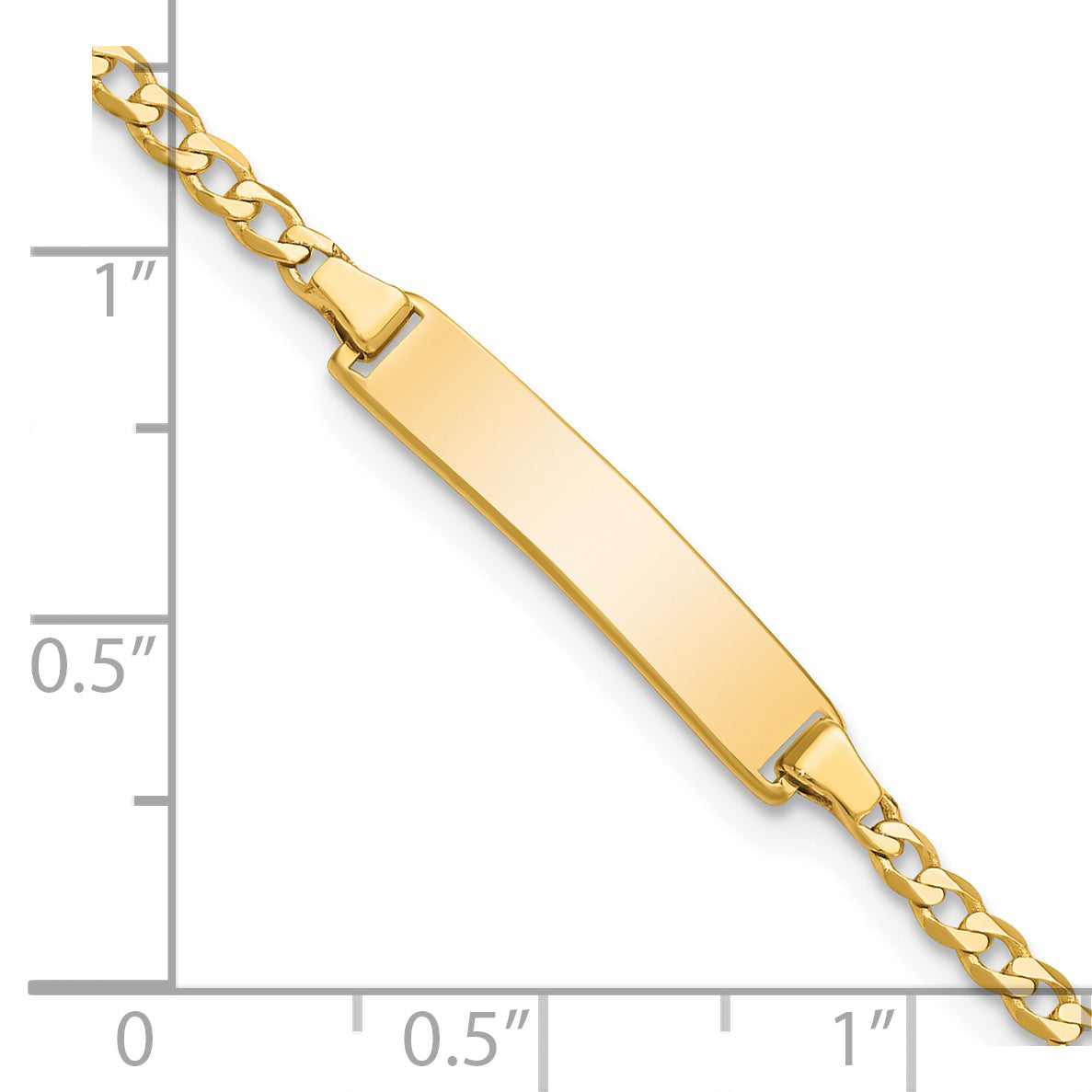 5.5 Inch 14K Flat Curb Link Id Bracelet
