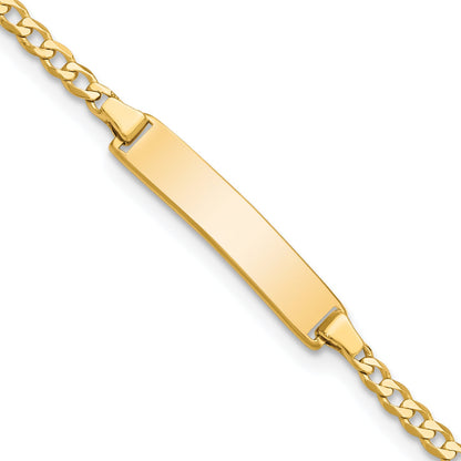 5.5 Inch 14K Flat Curb Link Id Bracelet