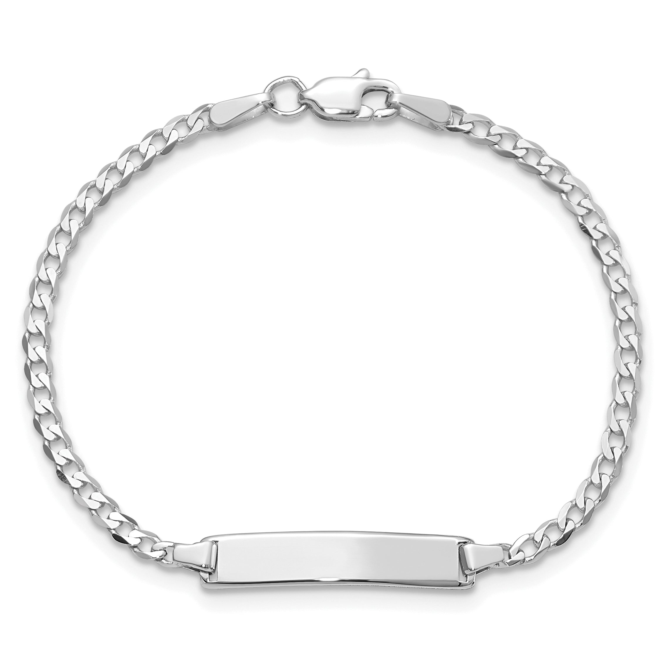 5.5 Inch 14K Wg Flat Curb Link Id Bracelet