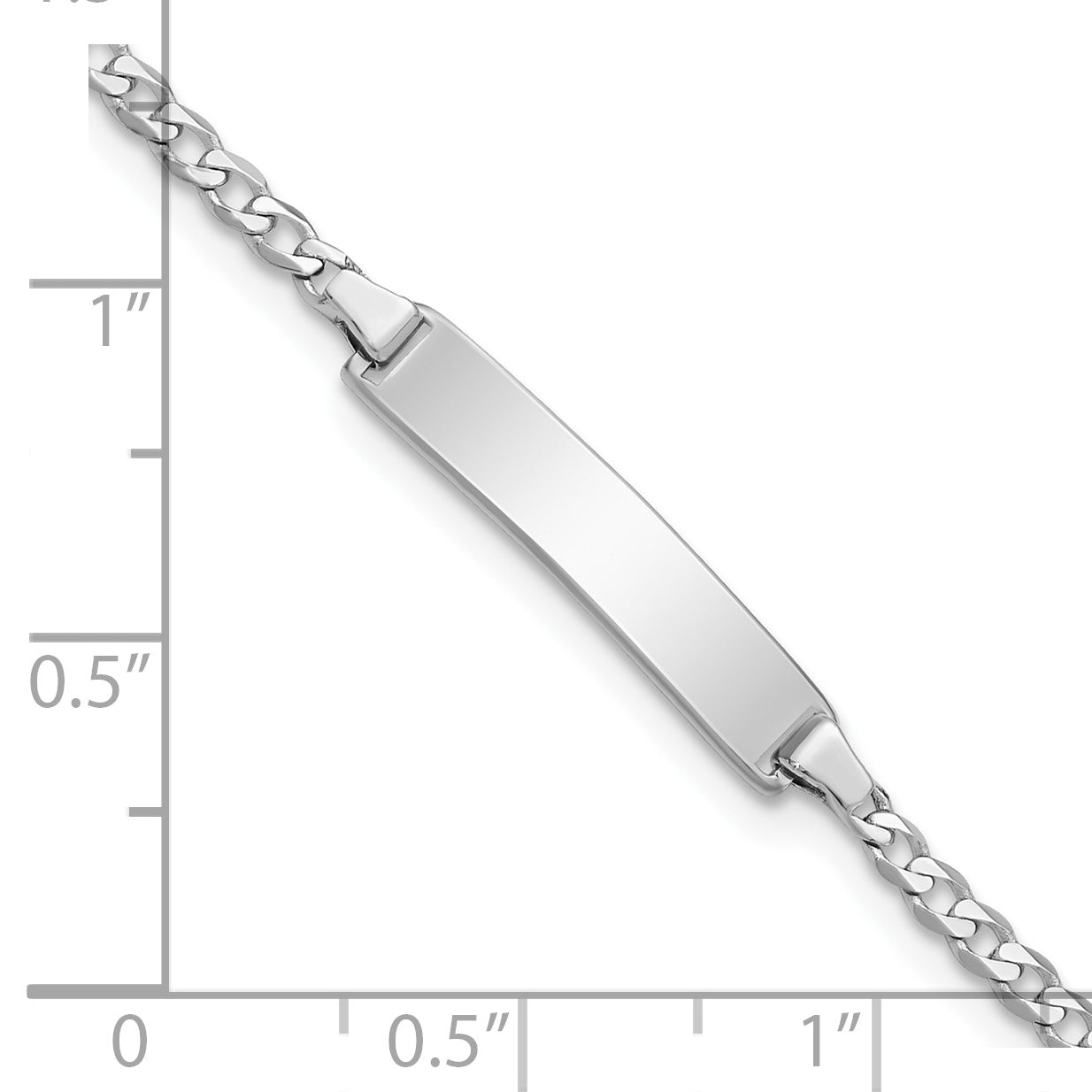 5.5 Inch 14K Wg Flat Curb Link Id Bracelet
