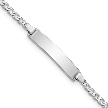 5.5 Inch 14K Wg Flat Curb Link Id Bracelet