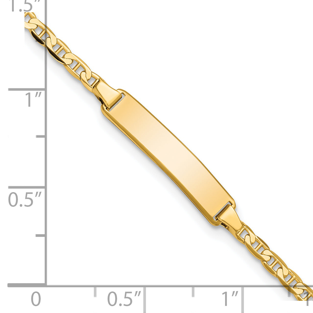 5.5 Inch 14K Flat Anchor Link Id Bracelet