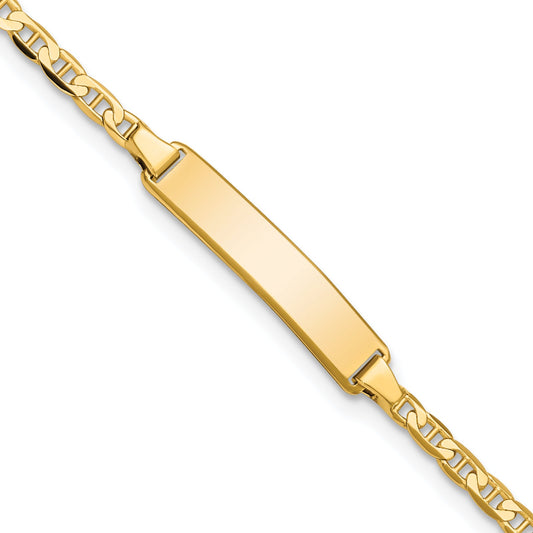 5.5 Inch 14K Flat Anchor Link Id Bracelet