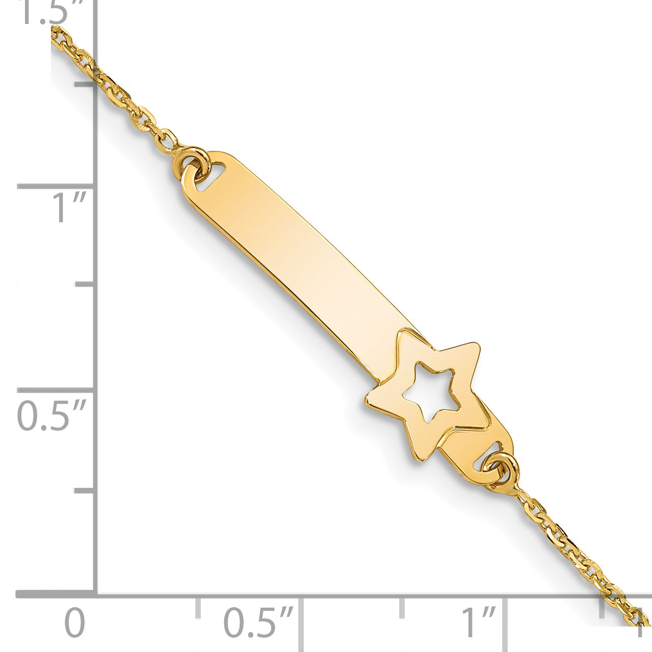 5.5 Inch 14K Children'S Polished Star W/1In Ext. Id Bracelet
