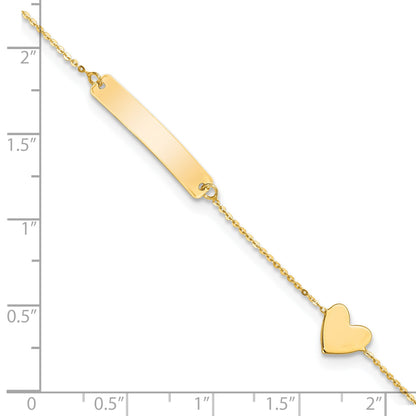 5.5 Inch 14K Polished 5.5In Heart Id Bracelet