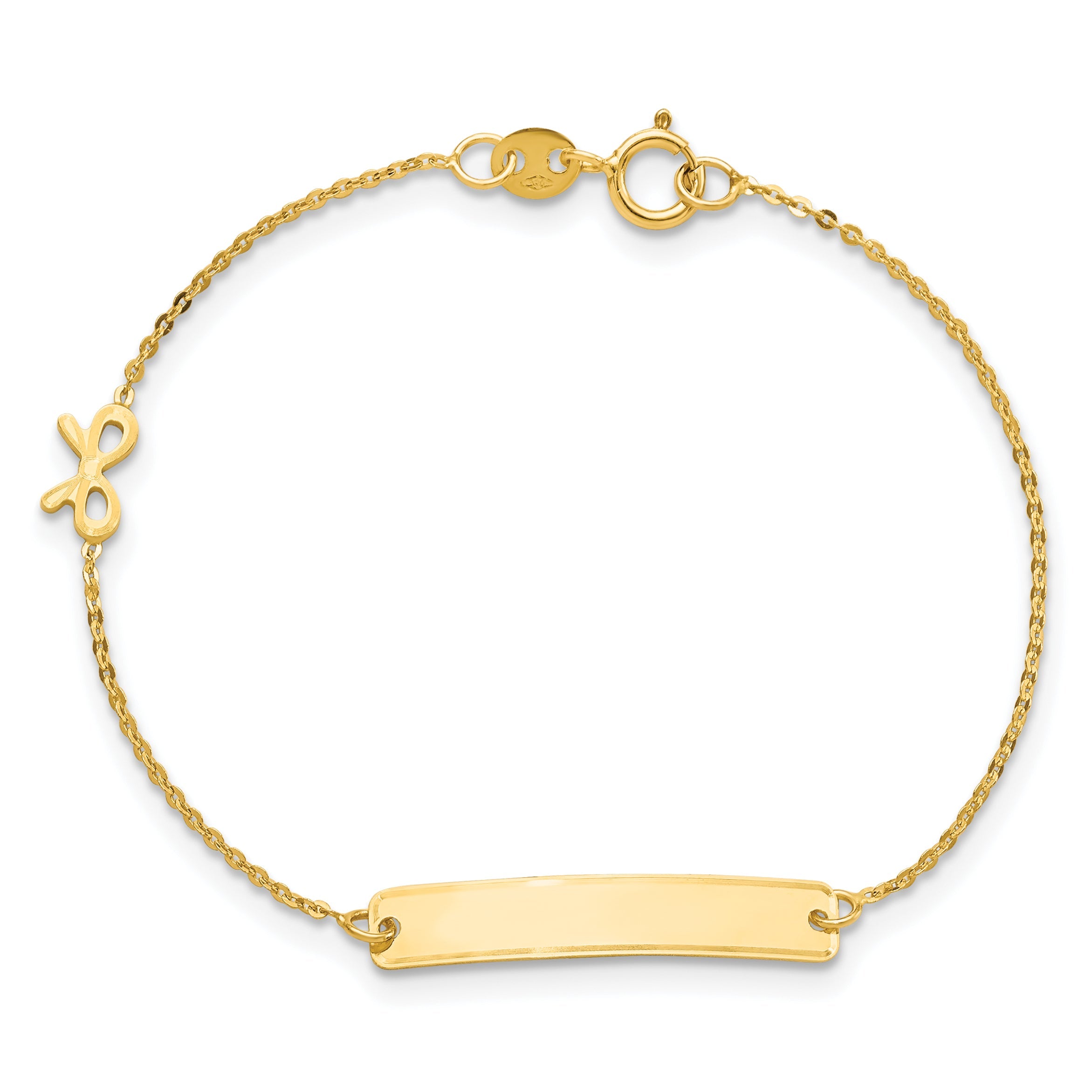 5.5 Inch 14K Polished 5.5In Bow Id Bracelet