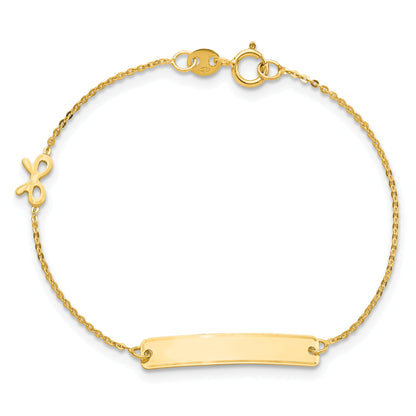 5.5 Inch 14K Polished 5.5In Bow Id Bracelet
