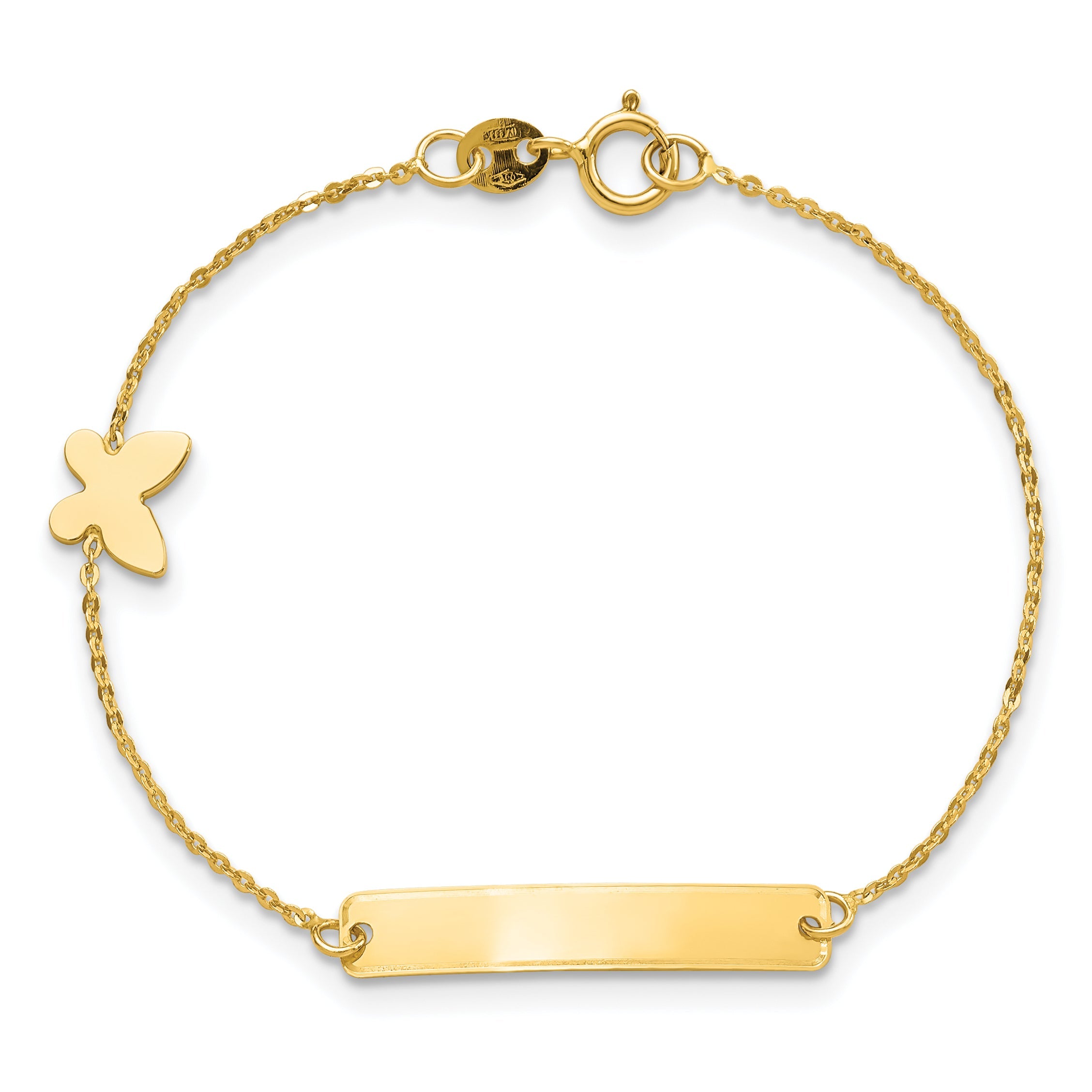 5.5 Inch 14K Polished 5.5In Butterfly Id Bracelet