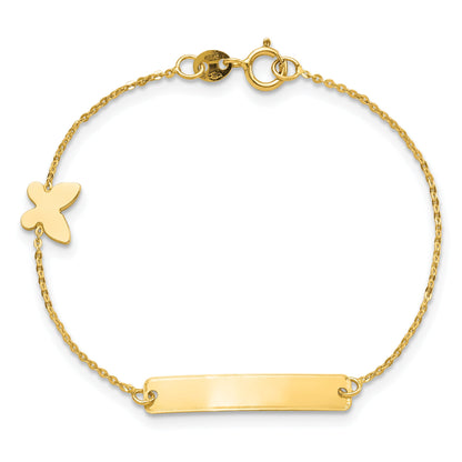 5.5 Inch 14K Polished 5.5In Butterfly Id Bracelet