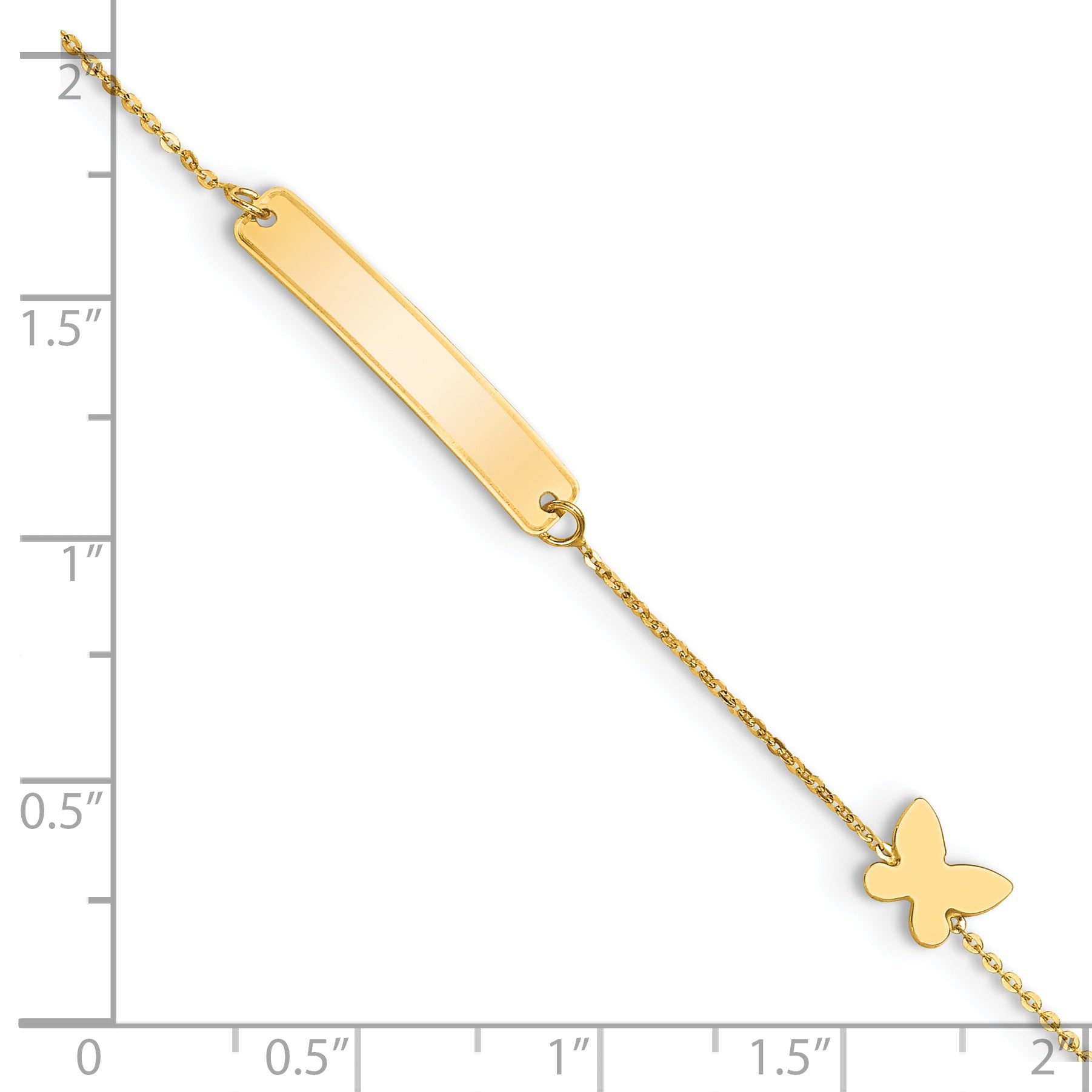 5.5 Inch 14K Polished 5.5In Butterfly Id Bracelet