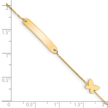 5.5 Inch 14K Polished 5.5In Butterfly Id Bracelet