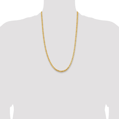 14K Yellow Gold 26 Inch 4mm Byzantine With Lobster Clasp Chain