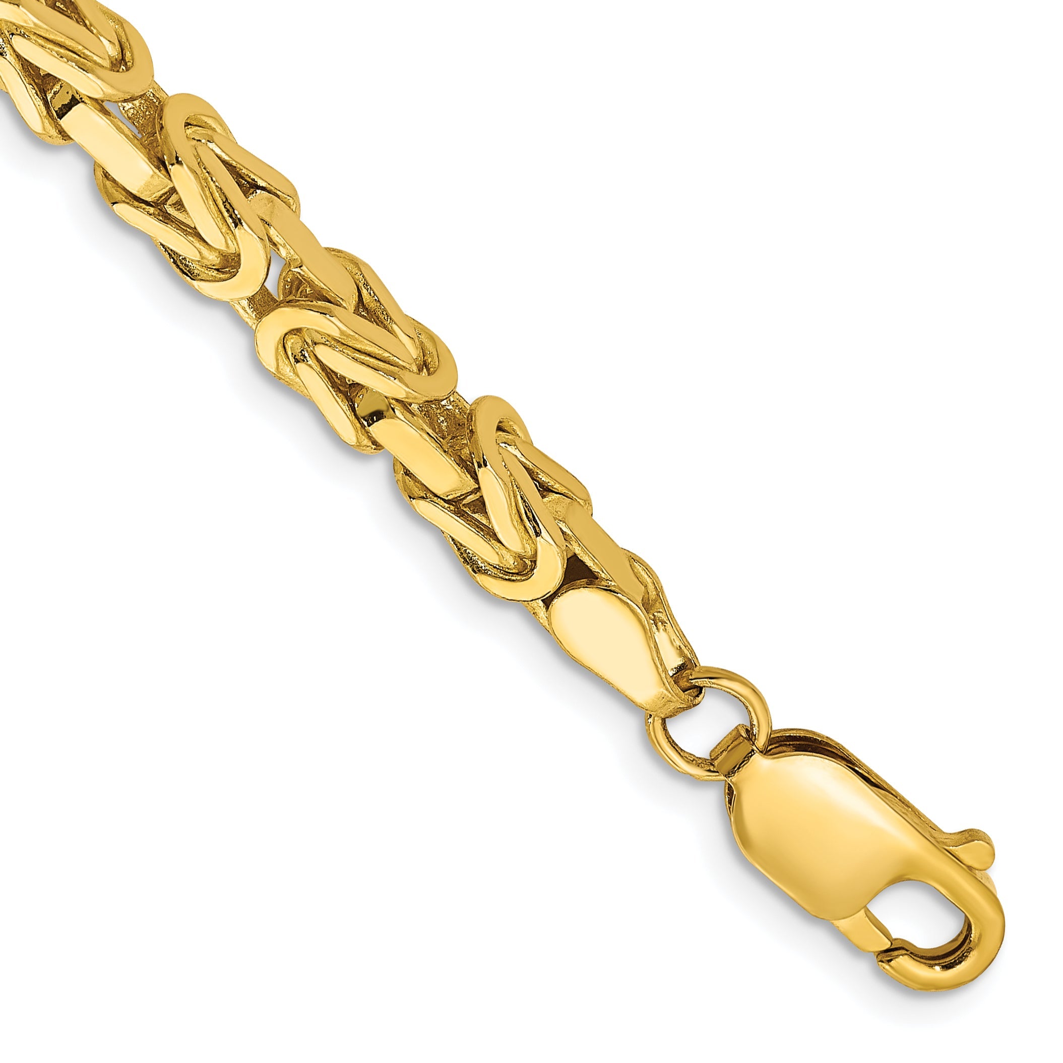 14K Yellow Gold 7 Inch 4mm Byzantine With Lobster Clasp Bracelet
