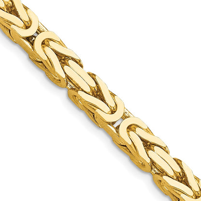 14K Yellow Gold 20 Inch 5.25mm Byzantine With Lobster Clasp Chain Necklace