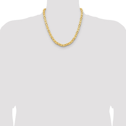 14K Yellow Gold 20 Inch 6.5mm Byzantine With Lobster Clasp Chain