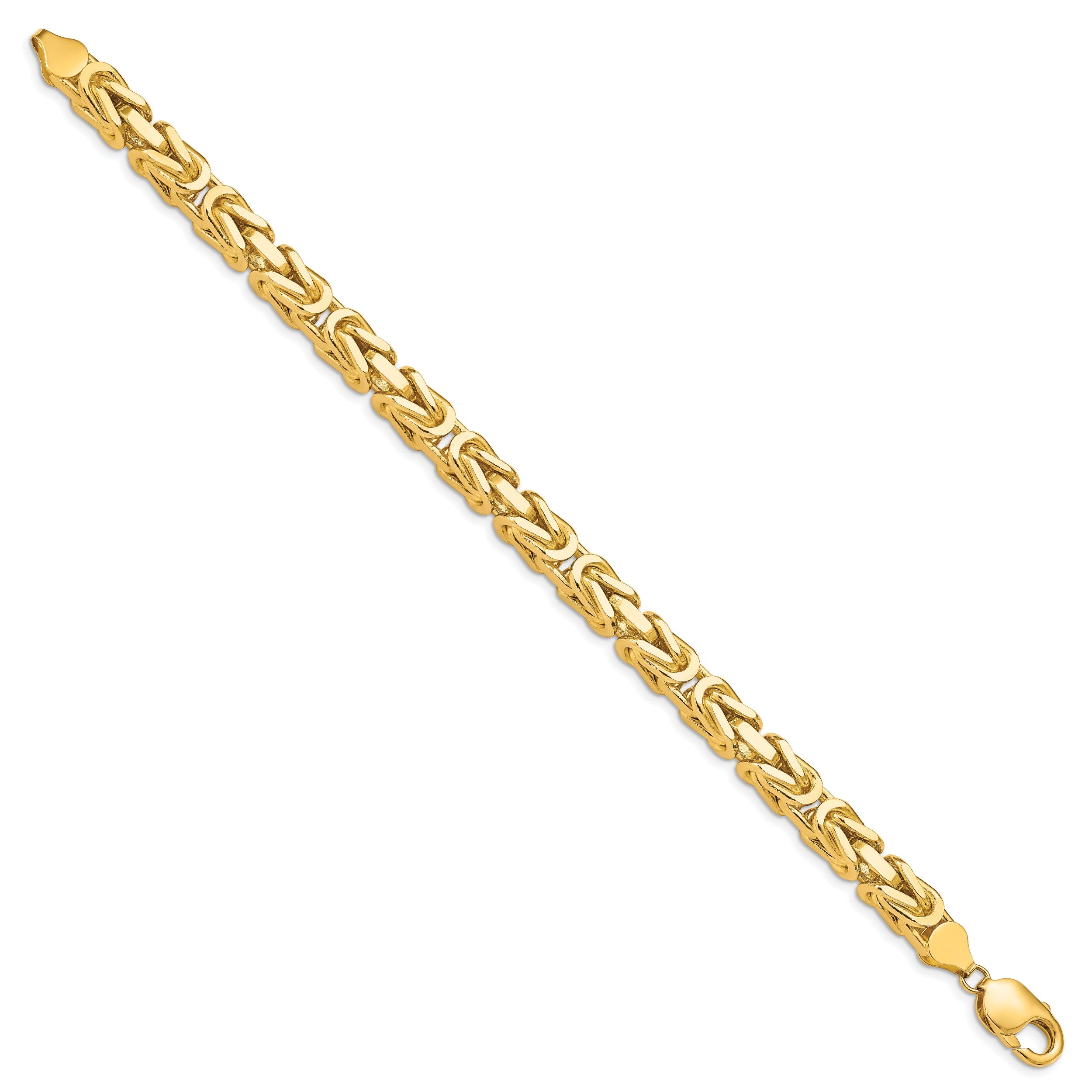 14K Yellow Gold 8 Inch 6.5mm Byzantine With Lobster Clasp Bracelet
