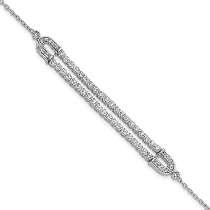 14k White Gold 2 Ct. Lab Grown Diamond VS/SI+ G+ 6.5 inch with 1 inch extention Bracelet