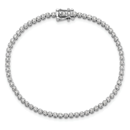 14k White Gold 1 Ct. Lab Grown Diamond VS/SI+ G+ Round Tennis Bracelet