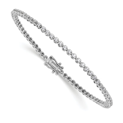 14k White Gold 1 Ct. Lab Grown Diamond VS/SI+ G+ Round Tennis Bracelet