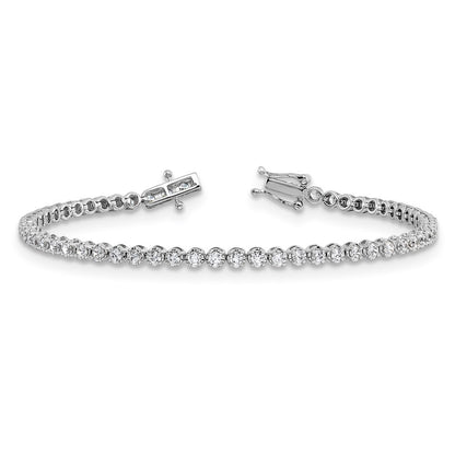 14k White Gold 2 Ct. Lab Grown Diamond VS/SI+ G+ Round Tennis Bracelet