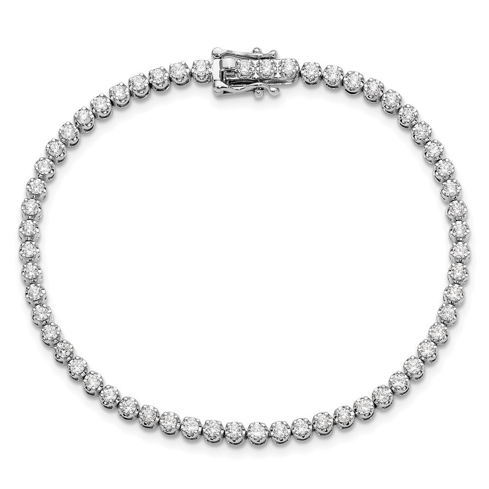 14k White Gold 2 Ct. Lab Grown Diamond VS/SI+ G+ Round Tennis Bracelet