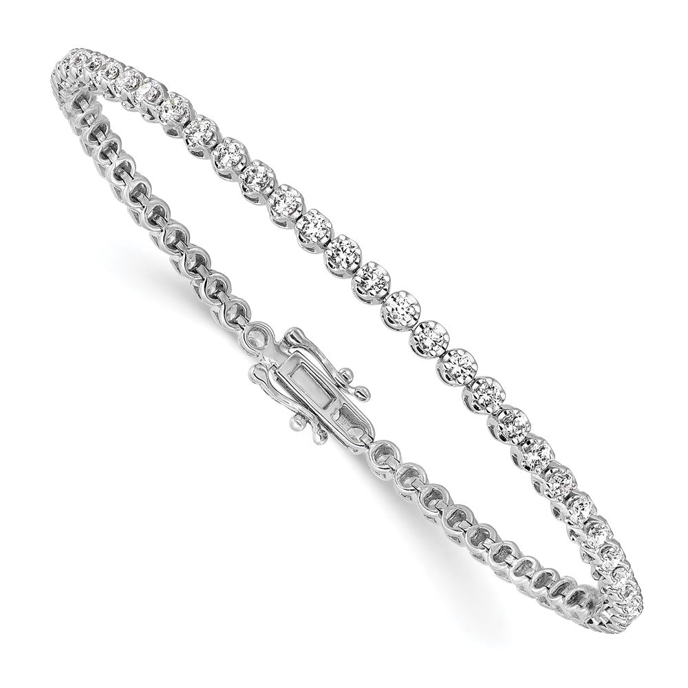 14k White Gold 2 Ct. Lab Grown Diamond VS/SI+ G+ Round Tennis Bracelet