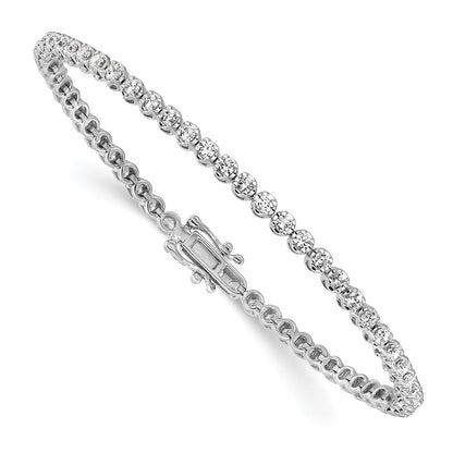 14k White Gold 2 Ct. Lab Grown Diamond VS/SI+ G+ Round Tennis Bracelet