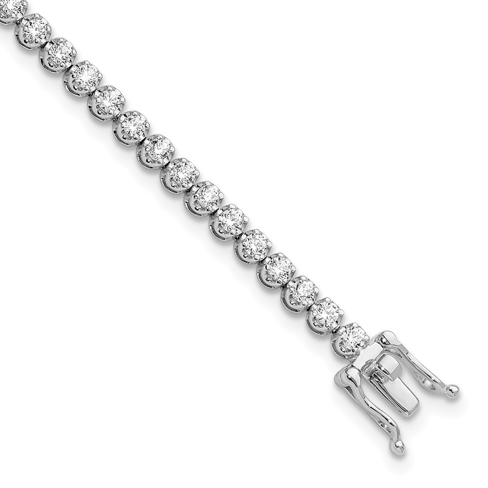 14k White Gold 2 Ct. Lab Grown Diamond VS/SI+ G+ Round Tennis Bracelet
