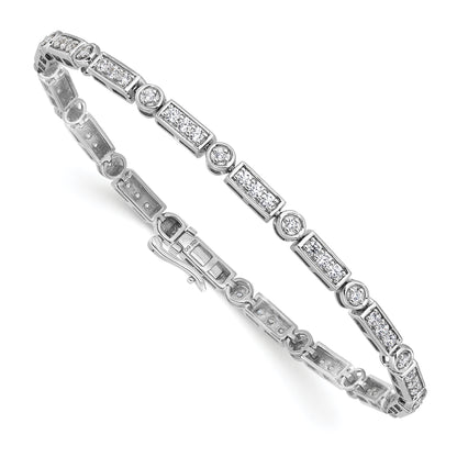 14k White Gold 1 3/8 Ct. Lab Grown Diamond VS/SI+ G+ 7 inch Bracelet