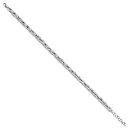 14K White Gold True Origin 2 7/8 Carat Lab Grown Diamond Vs+ F+ Double Row 7 Inch Bracelet With A 1 Extension