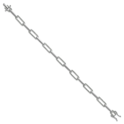 14K White Gold 1 3/8 Carat Lab Grown Diamond Vs/Si+ G+ Fashion Link Bracelet