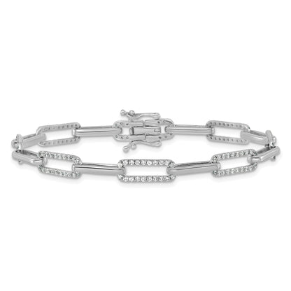 14K White Gold 1 3/8 Carat Lab Grown Diamond Vs/Si+ G+ Fashion Link Bracelet