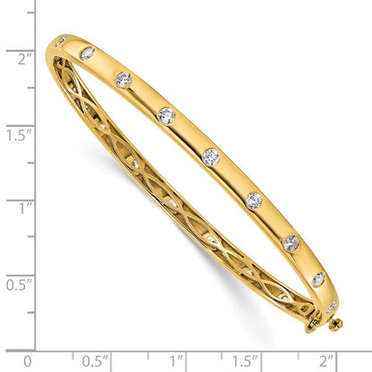 14k Yellow Gold 3/4 Ct. Lab Grown Diamond VS/SI+ G+ Bangle Bracelet