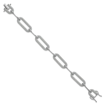14K White Gold 3 1/4 Carat Lab Grown Diamond Vs/Si+ G+ Fashion Link Bracelet