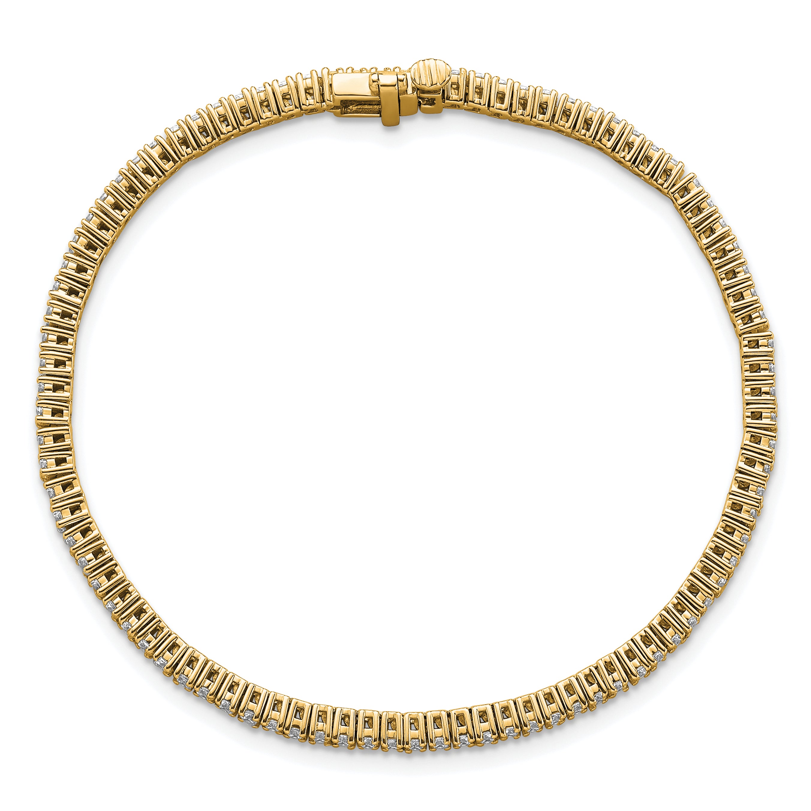 14k Yellow Gold 2 Ct. Lab Grown Diamond VS+ F+ Tennis Bracelet