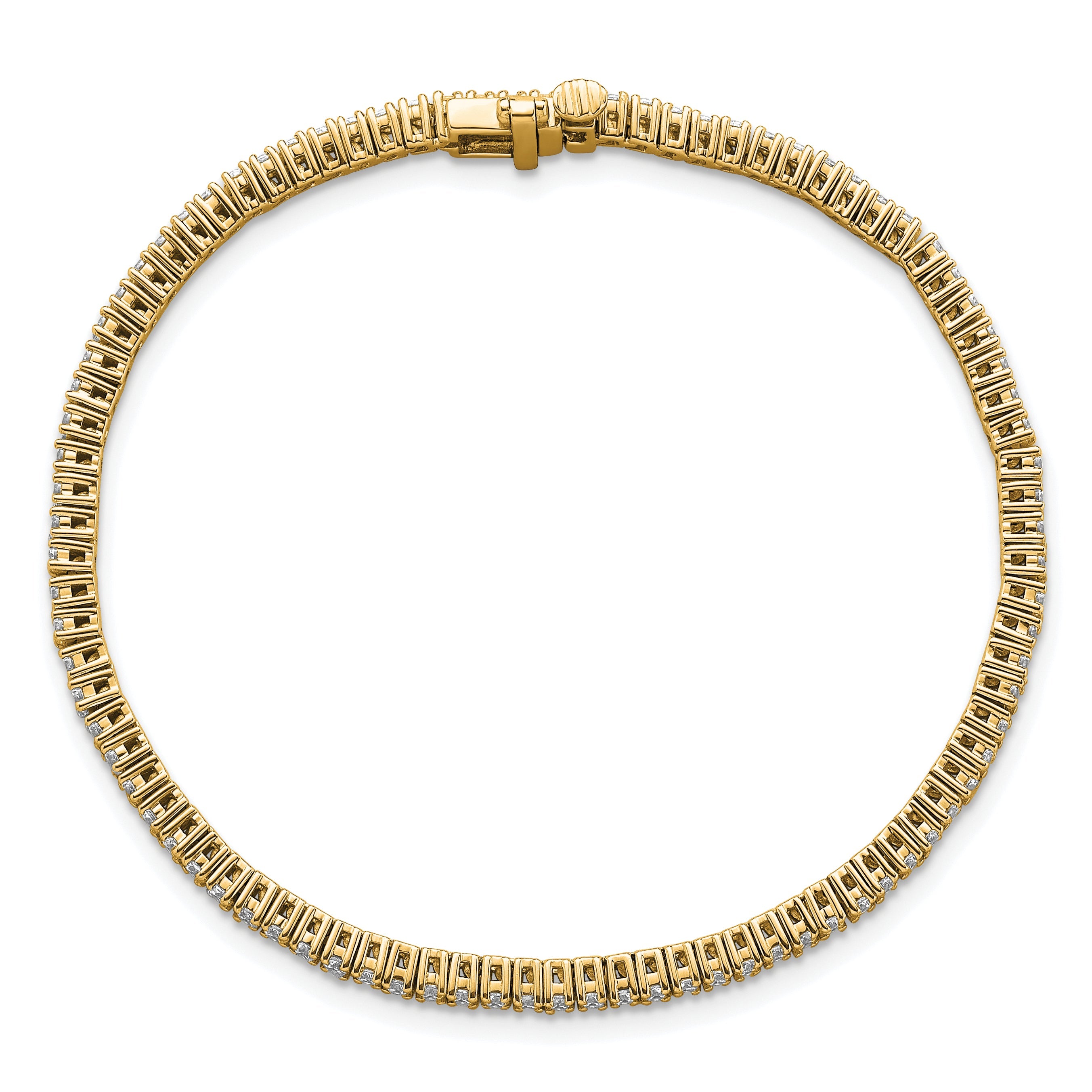 14K Yellow Gold 2 Carat Lab Grown Diamond Vs/Si+ G+ Complete Tennis Bracelet