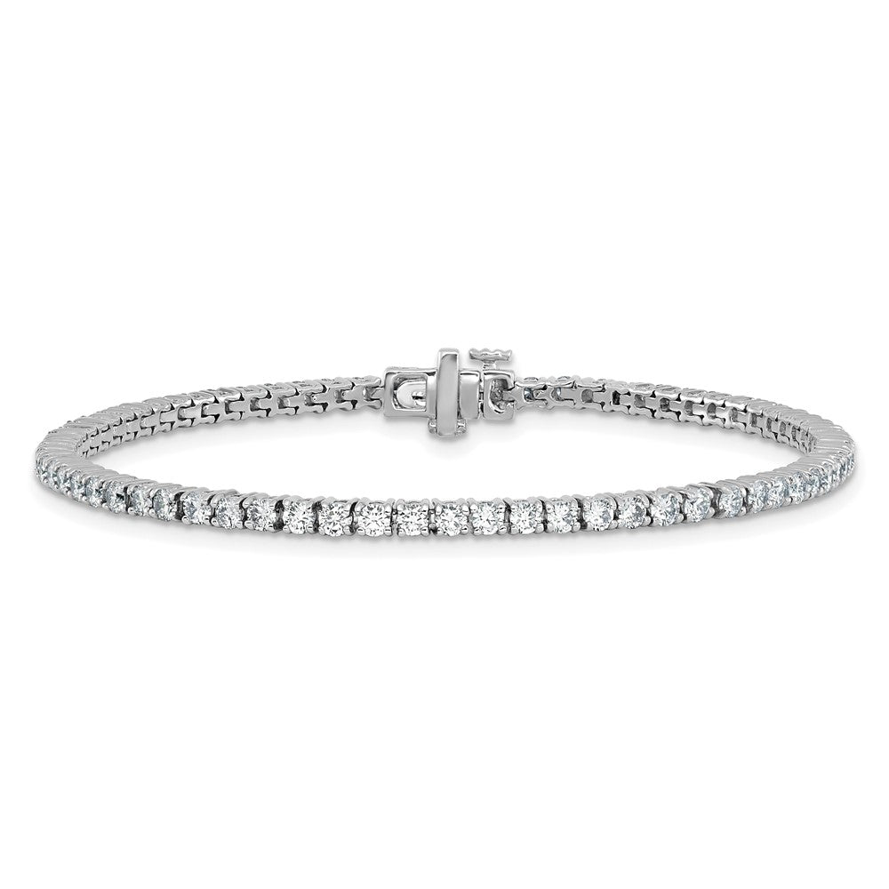 14k White Gold 3 Ct. Lab Grown Diamond VS/SI+ G+ Tennis Bracelet 7 Inch