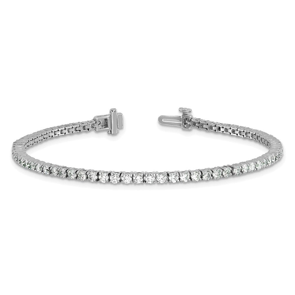 14k White Gold 3 Ct. Lab Grown Diamond VS/SI+ G+ Tennis Bracelet 7 Inch