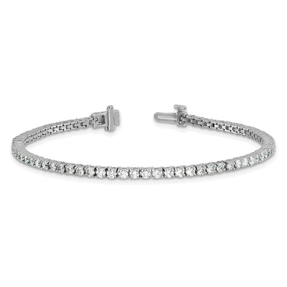 14k White Gold 3 Ct. Lab Grown Diamond VS/SI+ G+ Tennis Bracelet 7 Inch